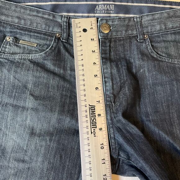 Armani Collezioni Men Jeans size 34 Blue Mid Rise Stretch Boot Cut Slim Straight - Picture 5 of 11